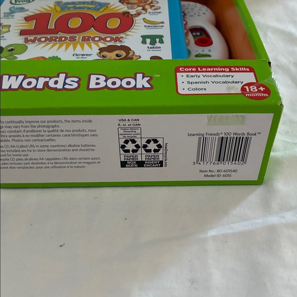 LeapFrog 100 Words Book - Green, White, and Blue - Picture 4 of 4
